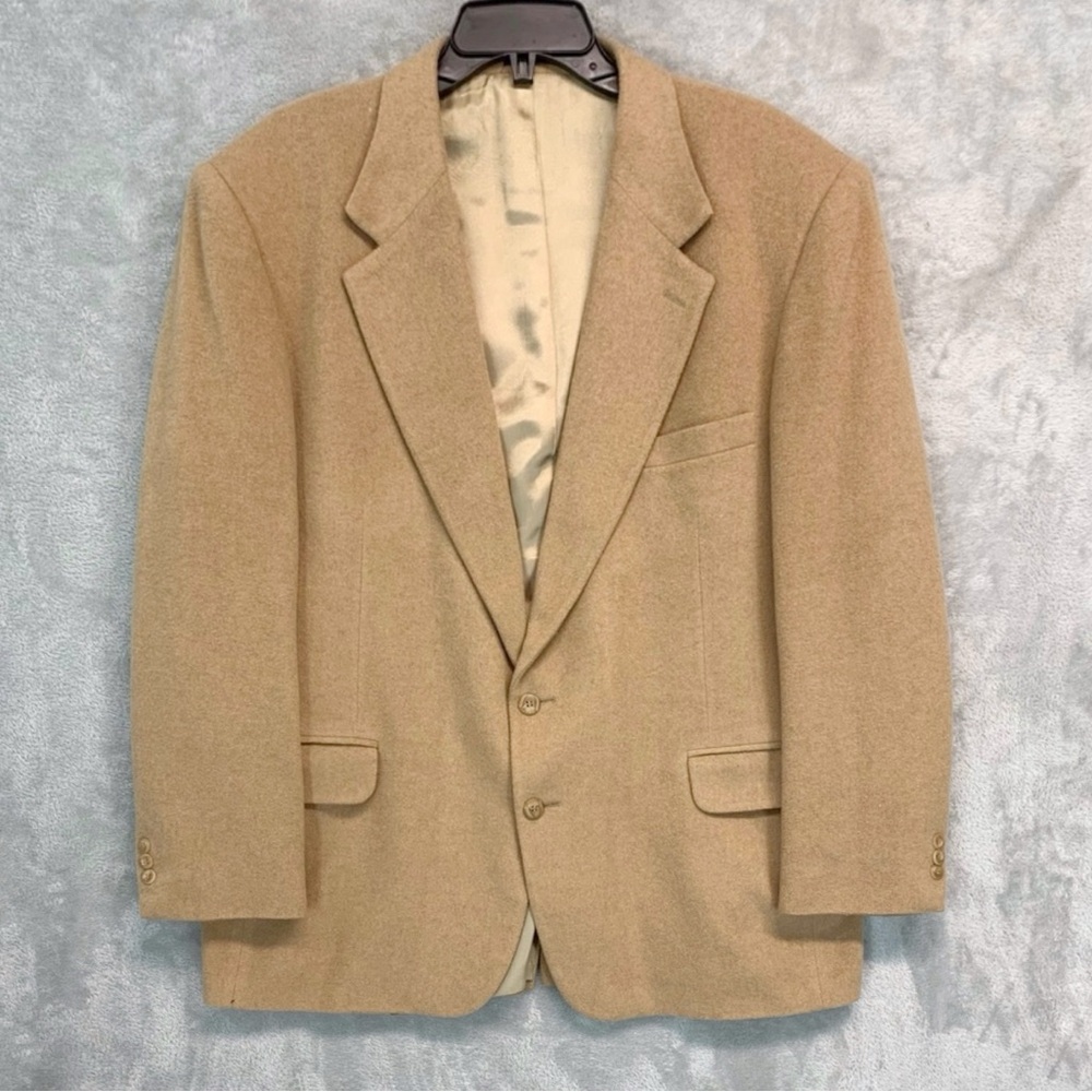 Robert Stock Wool Blazer Mens 2 Button Single Vent Sport Coat 46L Business